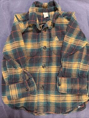 GAP Green & Yellow Plaid Button-Down Shirt